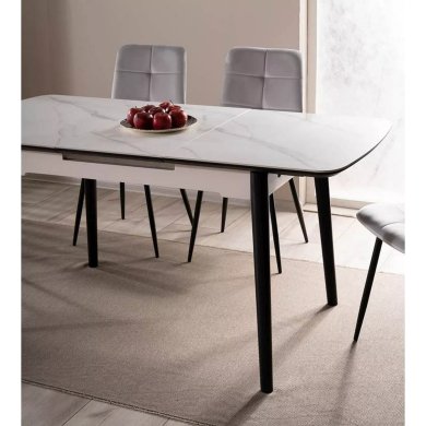 Раскладной обеденный стол Signal APOLLO Ceramic Marmur Белый APOLLOBC120 фото - 8