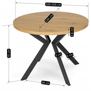 Розкладний обідній стіл Mebel Elit LUKAS Дуб золотий ME.LUKAS/DZ/CZ/S фото - 13