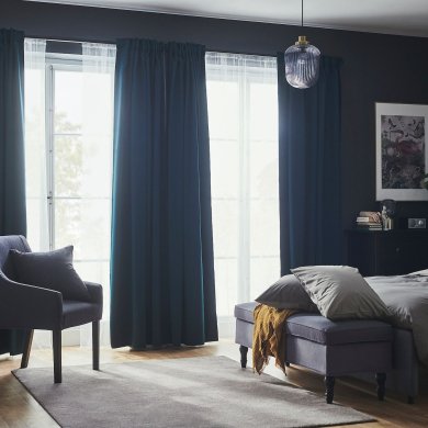 IKEA Штори MAJGULL 145х300 см 2 шт Темно-бірюзовий (ИКЕА МАЙГУЛЛ) 70488115 фото - 7