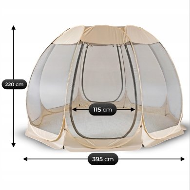 Садовая беседка с москитной сеткой Mebel Elit CAMA 395 см Бежевый ME.CAMA/390/BZ/CZ/T/OGR/PAW фото - 6