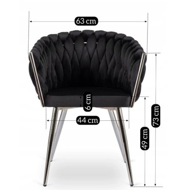 Обідній стілець Mebel Elit SORELLA Welur Чорний ME.SORELLA/CZ/CH/V/K фото - 10