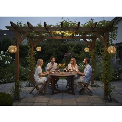 Подсвечник-фонарь Garden Line 24х29 см Дерево ILS8604 фото - 3