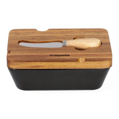 Масленка Homla MOOKA 11x16см | Черный / Дерево 162604 фото - 3