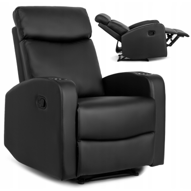 Крісло м'яке розкладне з реклайнером Mebel Elit ALAN 2 skora Чорний ME.ALAN/CZ/E/FW фото - 8