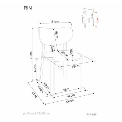 Обідній стілець Signal RIN D Світло-бежевий RINDORJBE фото - 4