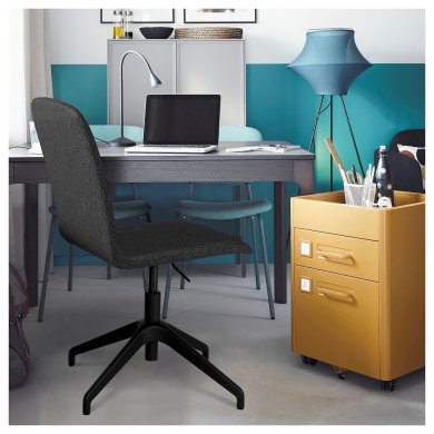 IKEA Офисное кресло ERFJALLET Темно-серый (ИКЕА ЭРФЖАЛЛЕ) 10587953 фото - 2