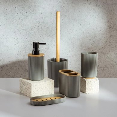 Набір аксесуарів для ванної кімнати Homla LORETO 5 шт Сірий 238710 фото - 4