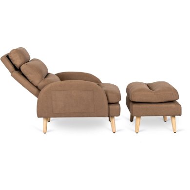 Крісло м'яке розкладне з пуфом Mebel Elit HENRY Коричневий - 5 Крісло м'яке розкладне з пуфом Mebel Elit HENRY Коричневий ME.HENRY/BR/T/FW фото - 5