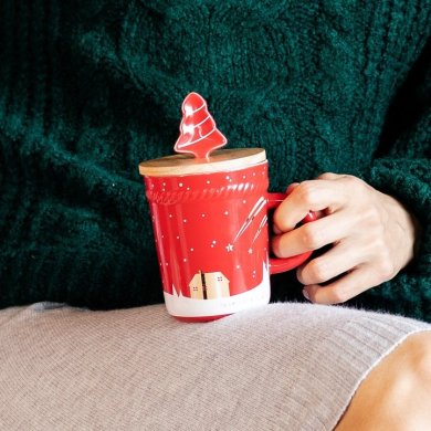 Кружка Homla TREE TIME 280 мл | Красный / Принт 159983 фото - 3