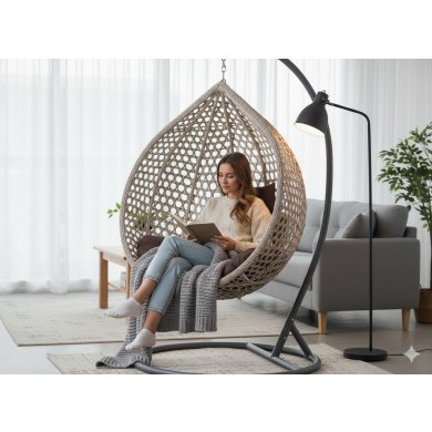 Підвісне крісло-кокон Garden Line S Сірий FAT0209 фото - 2