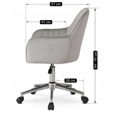 Офісне крісло Mebel Elit TOM Welur Сірий ME.TOM/P/CH/V/FO фото - 10