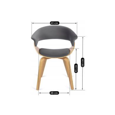 Обідній стілець Mebel Elit GARY Welur Сірий ME.GARY/P/DZ/V/DG/K фото - 11