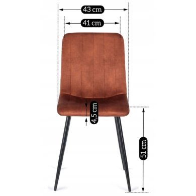 Обеденный стул Mebel Elit IBIS Welur Коричневый ME.IBIS/RD/V/K фото - 5