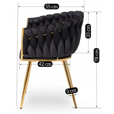 Обідній стілець Mebel Elit CAPI Welur Чорний ME.CAPI/CZ/ZL/V/K фото - 12