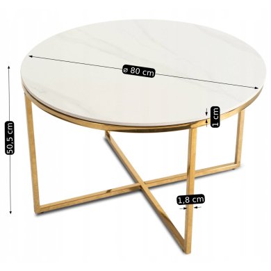 Журнальний стіл Mebel Elit MARINE Marmur Білий ME.MARINE/B/PL/ZL/L фото - 7