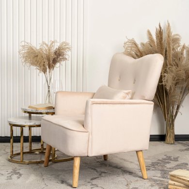 Кресло мягкое Mebel Elit BUNNY Welur Бежевый - 9 Кресло мягкое Mebel Elit BUNNY Welur Бежевый ME.BUNNY/BZ/DK/V/FW фото - 9