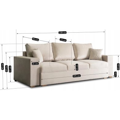 Розкладний диван Mebel Elit NICOLO Бежевий - 13 Розкладний диван Mebel Elit NICOLO Бежевий MGK.WIKI/VELLUTO2/SOF фото - 13