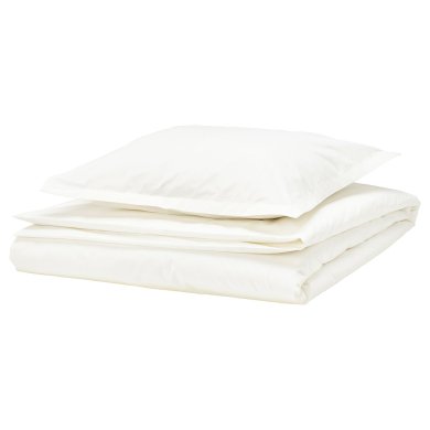 IKEA Комплект постільної білизни HAMPFLOCKEL 150x200 см Білий (ИКЕА ХЭМПФЛОКЕЛЬ) 70606388