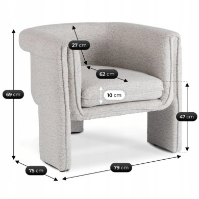 Кресло мягкое Mebel Elit GALA Серый ME.GALA/JP/T/FW фото - 7