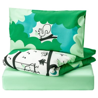 IKEA Комплект постільної білизни GRONFINK 110х125 см Принт (ИКЕА ГРОНФИНК) 80572364