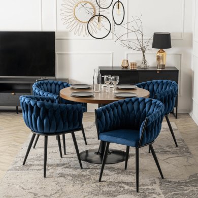 Обідній стілець Mebel Elit ELENA Welur Синій ME.ELENA/GR/V/K фото - 5