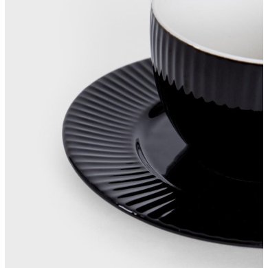 Чашка з блюдцем Homla SIENA 240 мл Чорний 235714 фото - 4