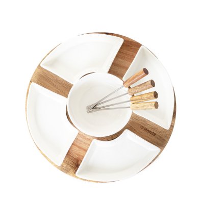 Набір для фондю Homla МООК | Білий / Дерево - 3 Набір для фондю Homla МООК | Білий / Дерево 213240 фото - 3