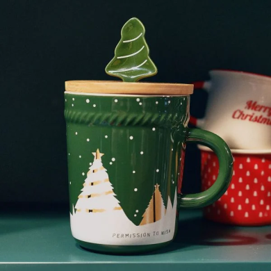 Кружка Homla TREE TIME 280 мл | Зеленый / Принт - 4 Кружка Homla TREE TIME 280 мл | Зеленый / Принт 159982 фото - 4