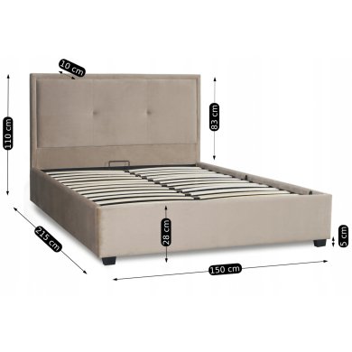 Кровать Mebel Elit ANDRE 140x200 см Бежевый ME.ANDRE/140/BZ/V/LOZ фото - 11