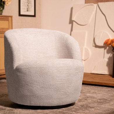 Кресло мягкое поворотное Homla SVINGEN Экрю 221256 фото - 7