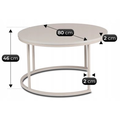 Комплект журнальних столів Mebel Elit APULIA MAX 2 шт Кашемір ME.NELLYMAX/KASZ/KASZ/L фото - 8