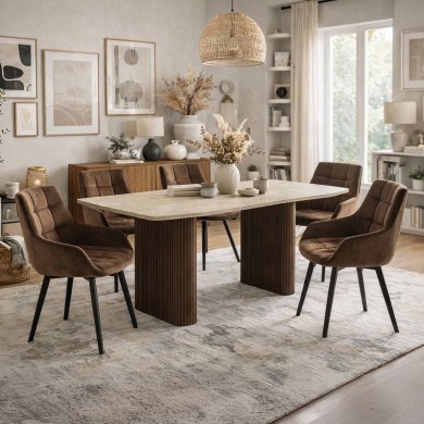 Обеденный стол Mebel Elit ARAMIS Травертин ME.ARAMIS/TRAW/O/CER/S фото - 2