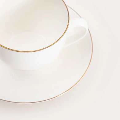 Чашка з блюдцем Homla AUROO 250 мл Білий 243446 фото - 4