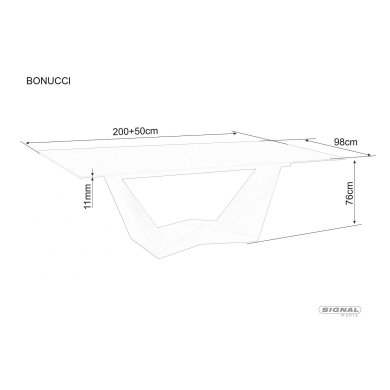 Розкладний обідній стіл Signal BONUCCI Marmur Чорний BONUCCICO200 фото - 7