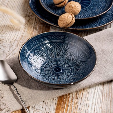 Глибока тарілка Homla INDIE 18 см Синій 240964 фото - 6