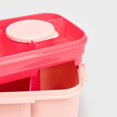 Ланч-бокс с бутылкой Homla LUSY 1,8 л + 0,5 л Розовый 240799 фото - 7