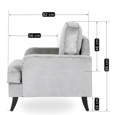 Крісло м'яке Mebel Elit JARI Сірий ME.JARI/P/V/FW фото - 11