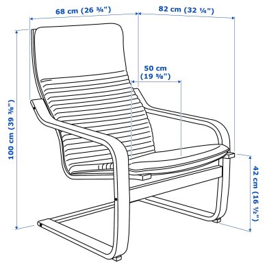IKEA Кресло-качалка POANG Светло-бежевый (ИКЕА ПОАНГ) 29286610 фото - 3