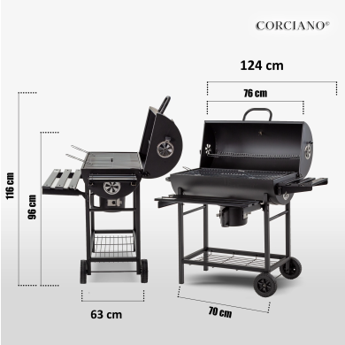 Вугільний гриль Corciano EUROHIT GARDEN BARREL Чорний 5901721058019 фото - 10