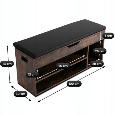 Лавка для взуття Mebel Elit ALEC Дуб рустик ME.ALEC/DRU/CZ/SZAFKBUT фото - 7