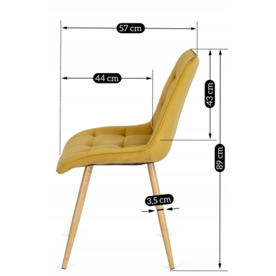Обеденный стул  Mebel Elit RODRI Горчичный ME.RODRI/ZO/D/V/K фото - 6
