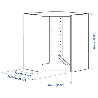 IKEA Каркас навісної кутової шафи METOD (ИКЕА МЕТОДЫ) 20205661 фото - 2