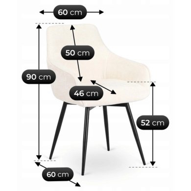 Обідній стілець поворотний Mebel Elit LARISA Кремовий ME.LARISA/KR/CZ/TB/K фото - 6