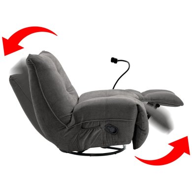 Кресло мягкое раскладное с реклайнером Kontrast COSMO Серый 5.01.92309 фото - 3