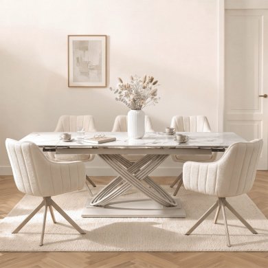 Розкладний обідній стіл Mebel Elit IBIZA Ceramic Marmur Білий ME.IBIZA/B/KASZ/S160-240 фото - 5