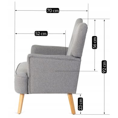 Кресло мягкое Mebel Elit BUNNY Светло-серый ME.BUNNY/JP/DK/T/FW фото - 13