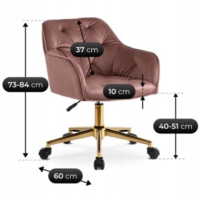 Офисное кресло Mebel Elit KONOR Welur Розовый ME.KONOR/R/ZL/V/FO фото - 13