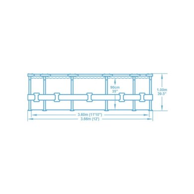 Каркасный бассейн Bestway 5614X STEEL PRO MAX 366x100 см Серый BES5614X фото - 9