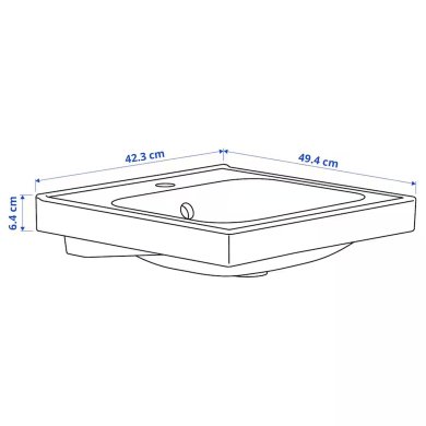 IKEA Раковина ORRSJON 49х42 см Білий 10545067 фото - 2