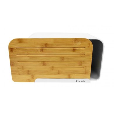 Хлебница Chomik ORIGANO 35x20x21 см | Белый / Дерево NEL7144 фото - 3